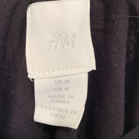 H&M Mini Dress Black with Cream and Tan Stripes EUC S:M Measurements in pics - Picture 4 of 4